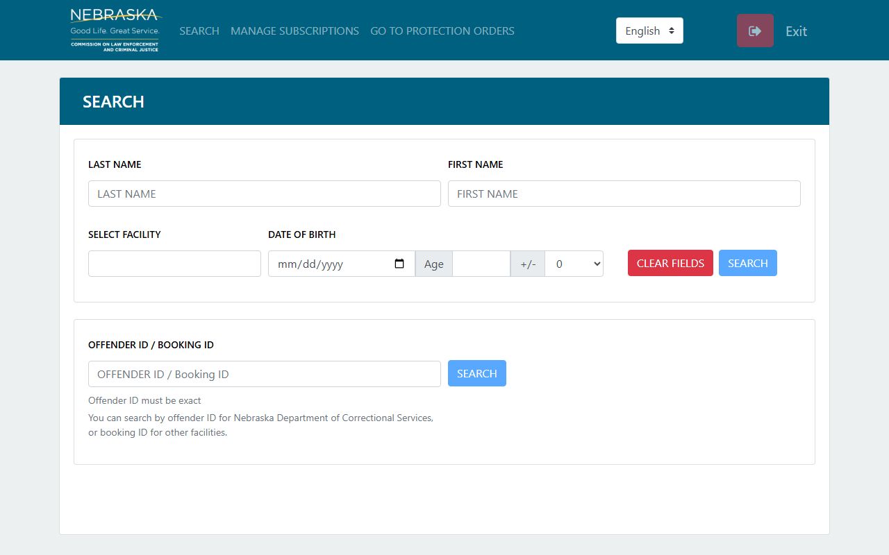 Saline County custody notification search through Nebraska Victims of Crime Alert Portal