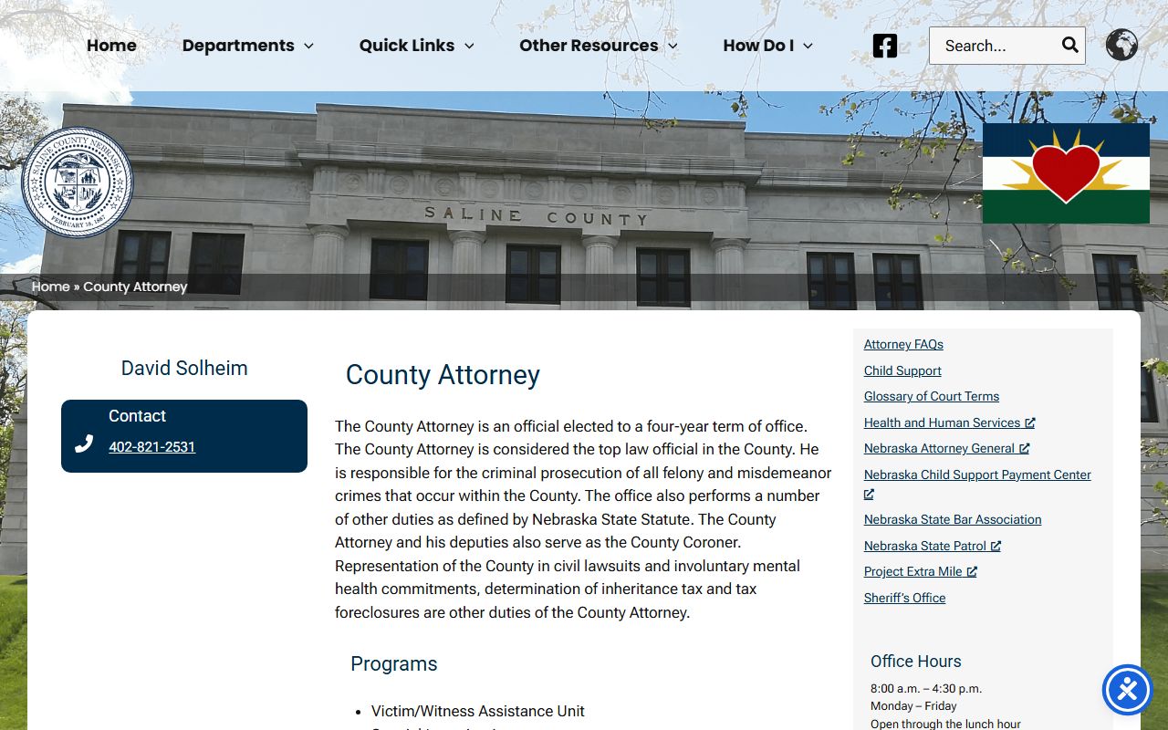 Saline County Attorney court records after arrest information