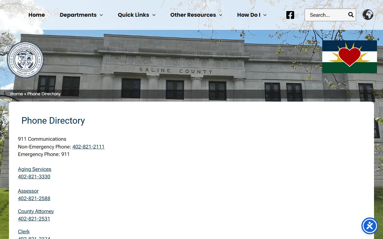 Saline County Law Enforcement Center inmate records phone directory